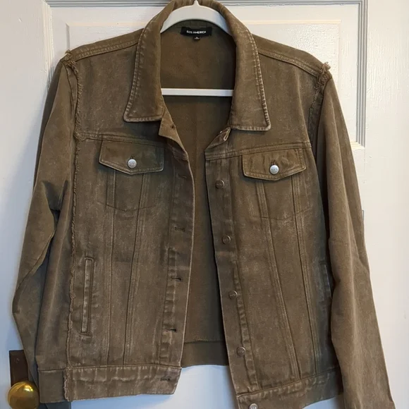 525 French Terry Olive Drab Green Denim Jacket XL - Picture 10 of 12